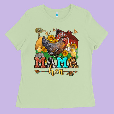 Mama Hen Western Olivia Ladies Tee Designed By Oliviacreatesart