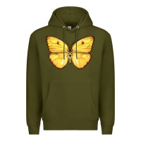 Army Green Cloudless Sulphur Butterfly Premium Hoodie - LillyAllenDesigns