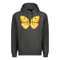 Charcoal Heather Cloudless Sulphur Butterfly Premium Hoodie - LillyAllenDesigns