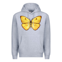 Heather Grey Cloudless Sulphur Butterfly Premium Hoodie - LillyAllenDesigns