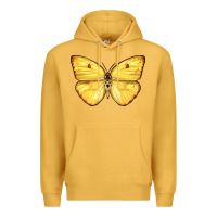 Mustard Cloudless Sulphur Butterfly Premium Hoodie - LillyAllenDesigns