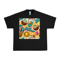 Black sweet summer coffee cups with colorful leopard and sea stars seamless  Urban Heavy Tee - BundleAndBundleShop