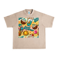 French Oak sweet summer coffee cups with colorful leopard and sea stars seamless  Urban Heavy Tee - BundleAndBundleShop