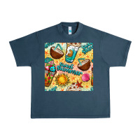 Midnight Navy sweet summer coffee cups with colorful leopard and sea stars seamless  Urban Heavy Tee - BundleAndBundleShop