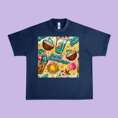 Sweet Summer Coffee Cups With Colorful Leopard And Sea Stars Seamless  Urban Heavy Tee Designed By Bundleandbundleshop