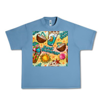 Pebble Blue sweet summer coffee cups with colorful leopard and sea stars seamless  Urban Heavy Tee - BundleAndBundleShop