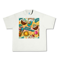 Pistachio sweet summer coffee cups with colorful leopard and sea stars seamless  Urban Heavy Tee - BundleAndBundleShop