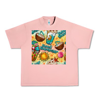 Salmon sweet summer coffee cups with colorful leopard and sea stars seamless  Urban Heavy Tee - BundleAndBundleShop