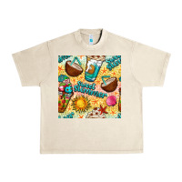 Sandshell sweet summer coffee cups with colorful leopard and sea stars seamless  Urban Heavy Tee - BundleAndBundleShop