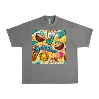 Tornado sweet summer coffee cups with colorful leopard and sea stars seamless  Urban Heavy Tee - BundleAndBundleShop