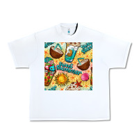 White sweet summer coffee cups with colorful leopard and sea stars seamless  Urban Heavy Tee - BundleAndBundleShop