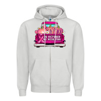 Truck In October We Wear Pink Zipper Hoodie | Teevron