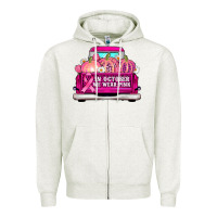 Oatmeal Heather truck in october we wear pink Zipper Hoodie - AdoDesignShop