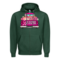 Sports Green truck in october we wear pink Zipper Hoodie - AdoDesignShop