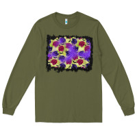Army Green halloween bat and roses background Long Sleeve Tee - BundleAndBundleShop