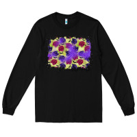 Black halloween bat and roses background Long Sleeve Tee - BundleAndBundleShop