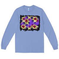 Colony Blue halloween bat and roses background Long Sleeve Tee - BundleAndBundleShop