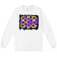 White halloween bat and roses background Long Sleeve Tee - BundleAndBundleShop