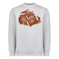 Heather Grey football patch Heavyweight Sweatshirt - AdoDesignShop