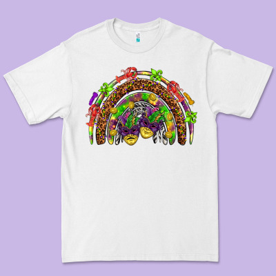 Mardi Gras Rainbow Premium Tee Designed By Howdyjamesfarm