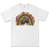 White Mardi Gras rainbow Premium Tee - HowdyJamesFarm