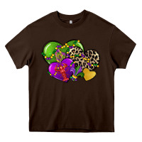 Chocolate Brown mardi gras hearts cg (1) Heavy Core Tee - CowGirlArtShop