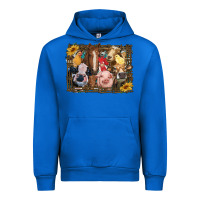 Cobalt western farm animals Urban Hoodie - RanaPortraitStore