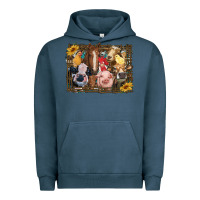 Pigment Midnight Navy western farm animals Urban Hoodie - RanaPortraitStore