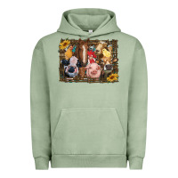 Pigment Oil Green western farm animals Urban Hoodie - RanaPortraitStore