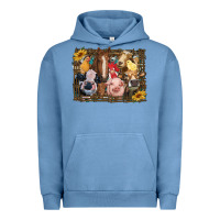 Pigment Pebble Blue western farm animals Urban Hoodie - RanaPortraitStore