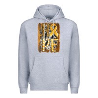Heather Grey finding the cure starts with hope childhood cancer awareness  with bac Premium Hoodie - Jasminsmagicworld