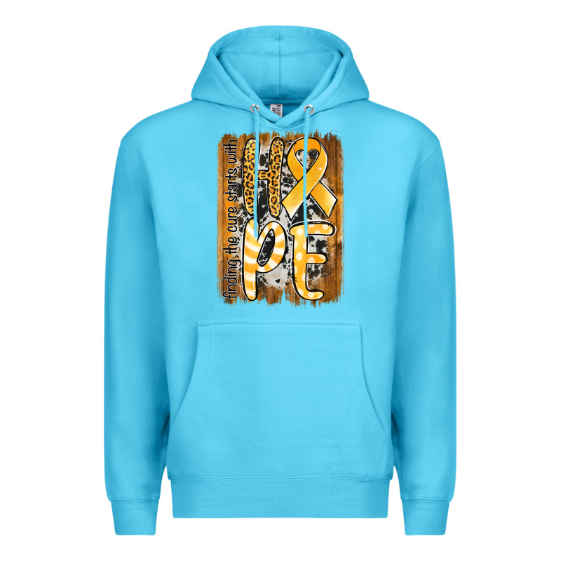 Finding The Cure Starts With Hope Childhood Cancer Awareness  With Bac Premium Hoodie by Jasminsmagicworld | Teevron