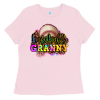 Bubblegum Pink baseball granny Ladies Tee - OliviaCreatesArt