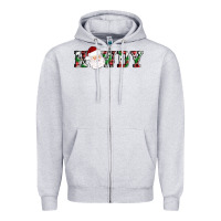 Heather Grey howdy santa Zipper Hoodie - AdoDesignShop