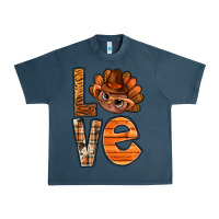 Midnight Navy thanksgiving with turkey love bbs Urban Heavy Tee - BundleAndBundleShop