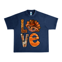 Navy thanksgiving with turkey love bbs Urban Heavy Tee - BundleAndBundleShop