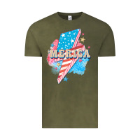 Merica Leopard Lightning Bolt Vintage Tee | Teevron