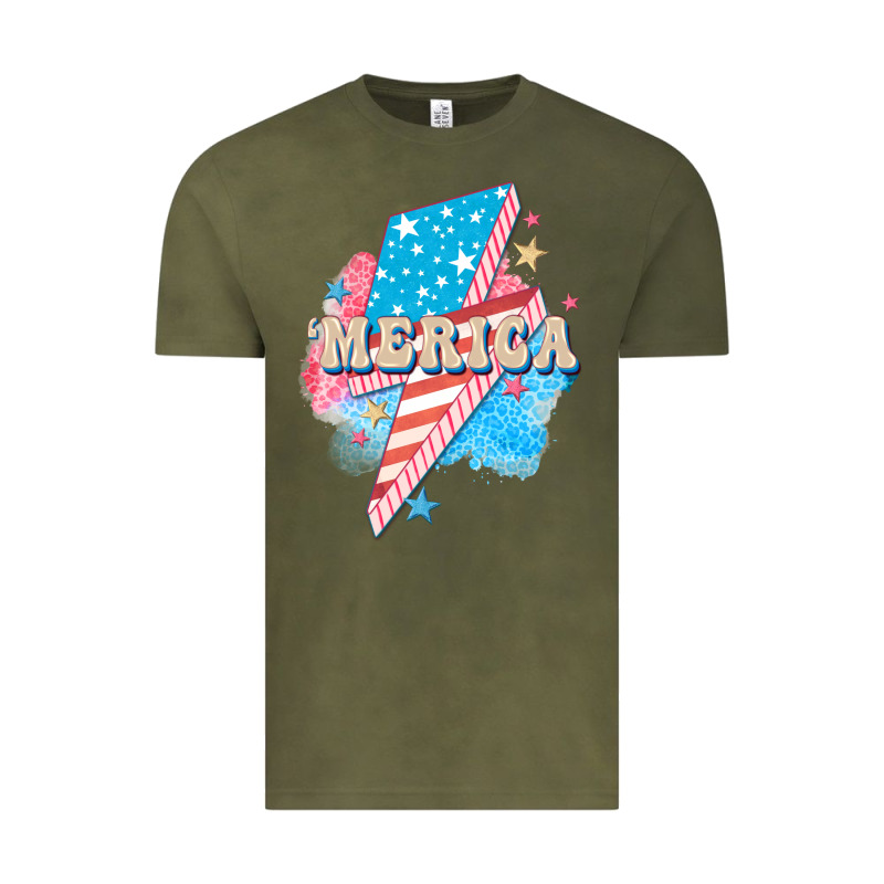 Merica Leopard Lightning Bolt Vintage Tee by FaDigitalArtStudio | Teevron