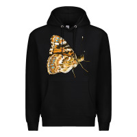 Black Painted Lady Butterfly Premium Hoodie - LillyAllenDesigns