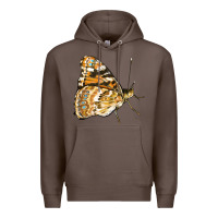 Coffee Painted Lady Butterfly Premium Hoodie - LillyAllenDesigns