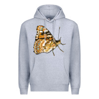 Heather Grey Painted Lady Butterfly Premium Hoodie - LillyAllenDesigns