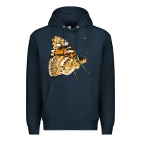 Navy Painted Lady Butterfly Premium Hoodie - LillyAllenDesigns