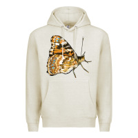 Oatmeal Heather Painted Lady Butterfly Premium Hoodie - LillyAllenDesigns