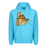 Ocean Blue Painted Lady Butterfly Premium Hoodie - LillyAllenDesigns