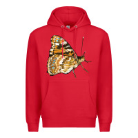 Red Painted Lady Butterfly Premium Hoodie - LillyAllenDesigns