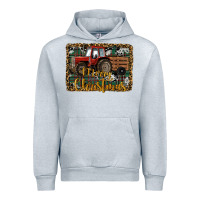 Heather Grey Merry Christmas Tractor Urban Hoodie - RanaPortraitStore