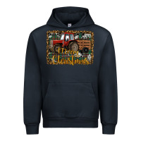 Navy Merry Christmas Tractor Urban Hoodie - RanaPortraitStore