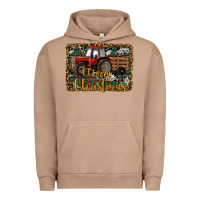 Pigment Burro Merry Christmas Tractor Urban Hoodie - RanaPortraitStore
