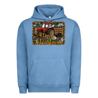 Pigment Pebble Blue Merry Christmas Tractor Urban Hoodie - RanaPortraitStore