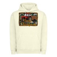 Pigment Pistachio Merry Christmas Tractor Urban Hoodie - RanaPortraitStore